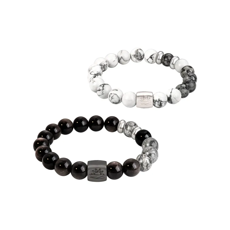 SIMPLE JOYS Obsidian Jade Bracelets Unisex-4