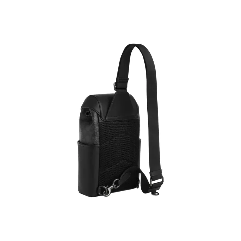 COACH Coated Canvas Crossbody Bag Sling Bag Trumpets Men's Charcoal Gray-1