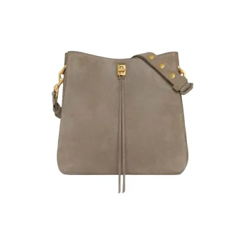 REBECCA MINKOFF Suede Leather Crossbody Bag Shoulder Bag Women's Gray