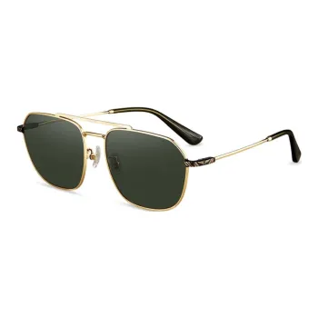 Police Plate Frame Stainless Steel Β Titanium Aviator Sunglass SPLP92K Men's Black Gold
