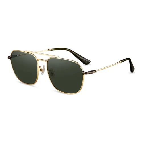 Police Plate Frame Stainless Steel Β Titanium Aviator Sunglass SPLP92K Men's Black Gold
