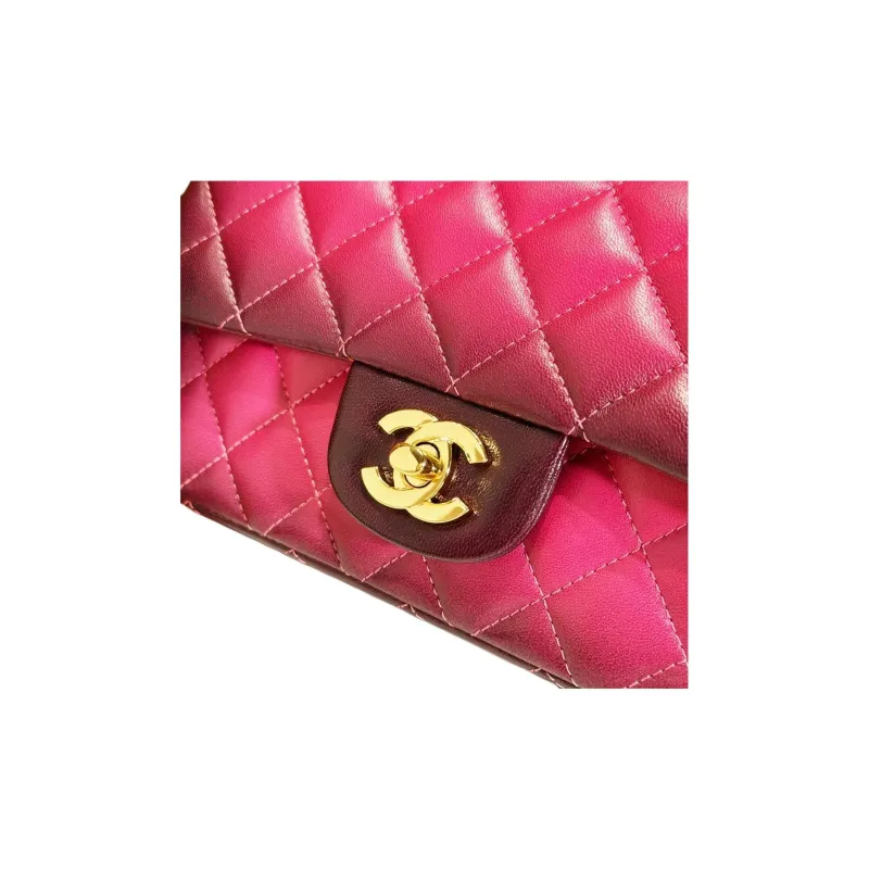 CHANEL Classic Flap CF Lambskin Shoulder Bag, Crossbody Bag, Handbag Women's Fuchsia-6