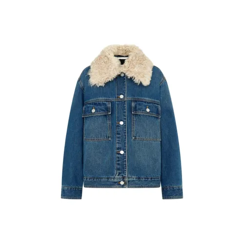 MO&CO Puffer Jackets Women's Denim Blue