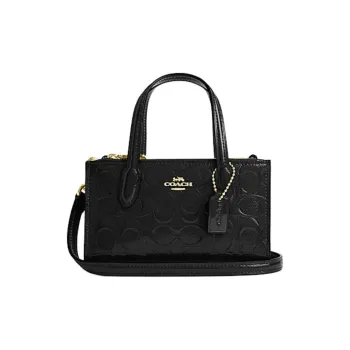 COACH Cow Split Leather Tote Bag, Shopping Bag, Shoulder Bag, Crossbody Bag, Handbag Mini Women's Black