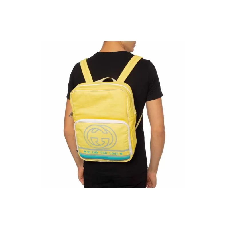 GUCCI Nylon Backpack Unisex Light Yellow-4
