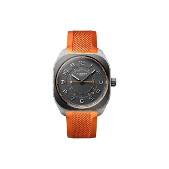 HERMES H08 Collection Wrist Watch Automatic Mechanical Movement Rubber Strap 42*39mm Gray Dial Unisex