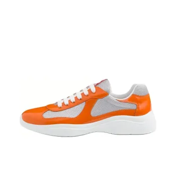 PRADA America's Cup Low-Top Casual Shoes Men's White Orange