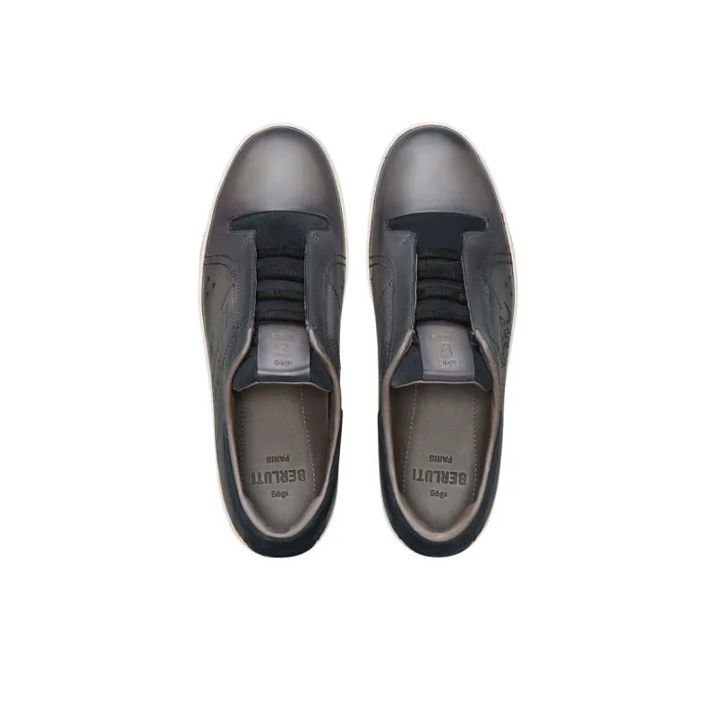 BERLUTI Playtime Scritto Low Top Skateboard Shoes Men's Black-3