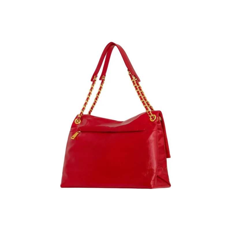 REBECCA MINKOFF Leather Crossbody Bag Shoulder Bag Large Size Women's Red-1
