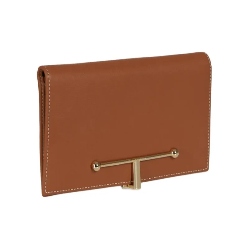 Strathberry Calfskin Wallet Large Size Women's Brown-1