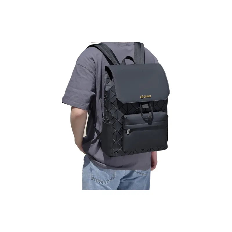 COTECi PU Backpack Regular Unisex Black/Gray/Dazzling Color-3