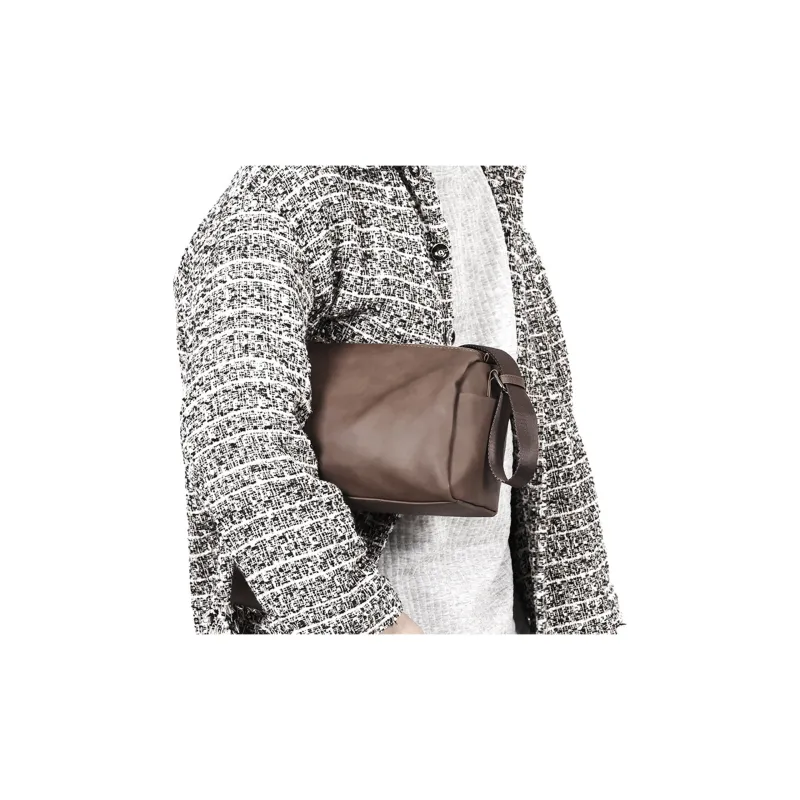 Slazenger PU Adjustable Strap Street Style Shoulder Bag Crossbody Bag Regular Unisex Black/Dark Gray/Khaki-8