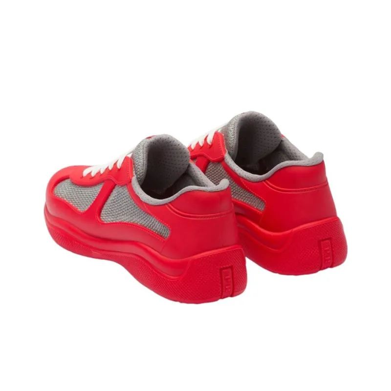 PRADA America's Cup Low Top Sports Casual Shoes Women's Red-4