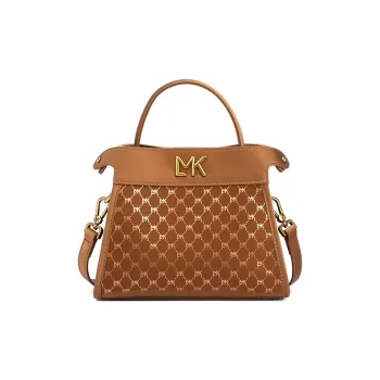 LMK Cow Leather Fashion Commute Handbag One Shoulder Regular Unisex Luxurious Gold