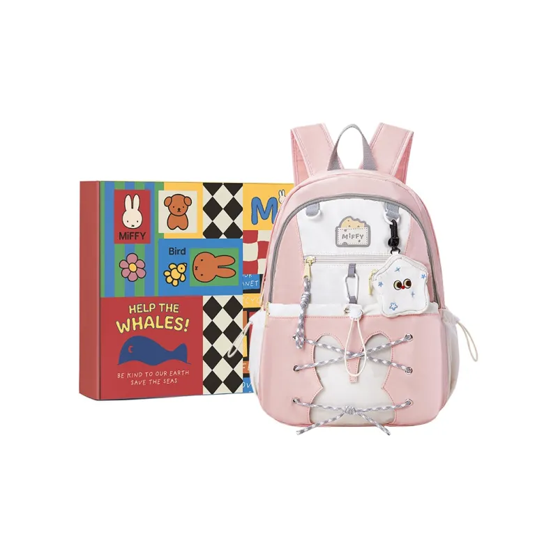 Miffy Fabric Backpack Large Size Women's Blue/Pink-10