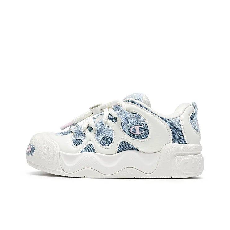 Champion Puffed Donut Low-Top Skateboard Shoes Women's Light Blue-0