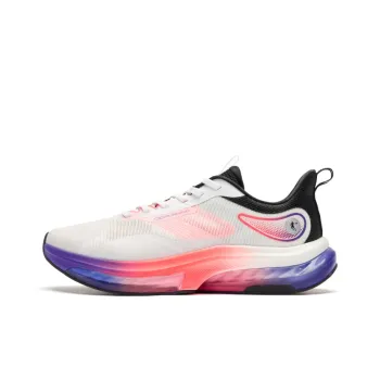 QIAODAN Anti-Slip Wear-Resistant Low-Top Casual Running Shoes Men's White Pink Purple