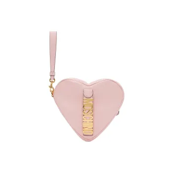 MOSCHINO Calfskin Clutch Women's Pink