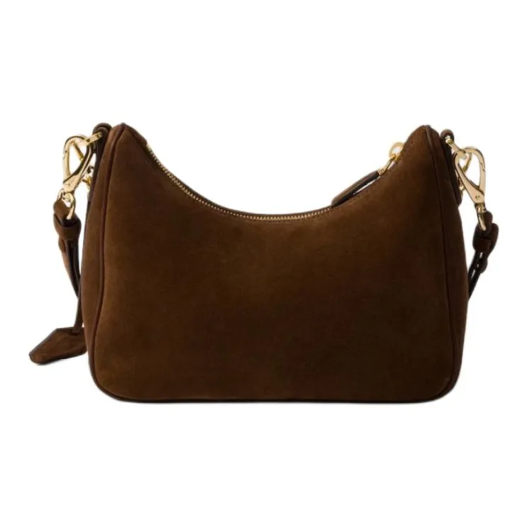PRADA Re Edition Suede Shoulder Bag, Crossbody Bag Mini Women's Cocoa Brown-3