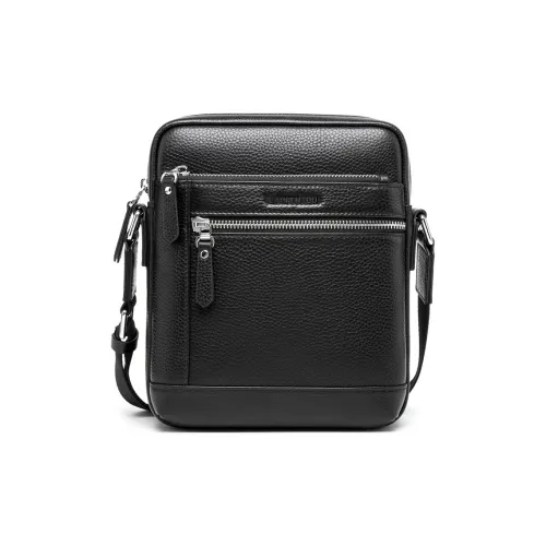 Old man's head Shoulder Bags Black