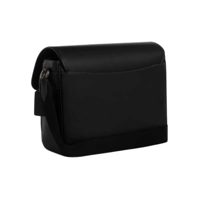 COACH Smooth Calf Leather Shoulder Bag, Crossbody Bag Men's Black-1