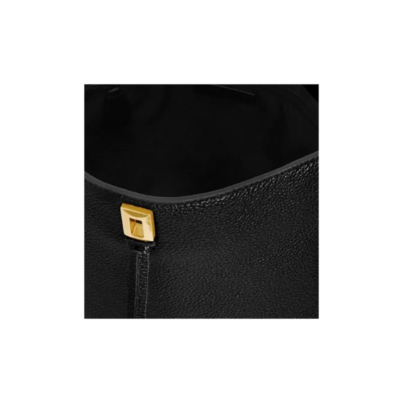 REBECCA MINKOFF Leather Bucket Bag Handbag Shoulder Bag Women's Black-3