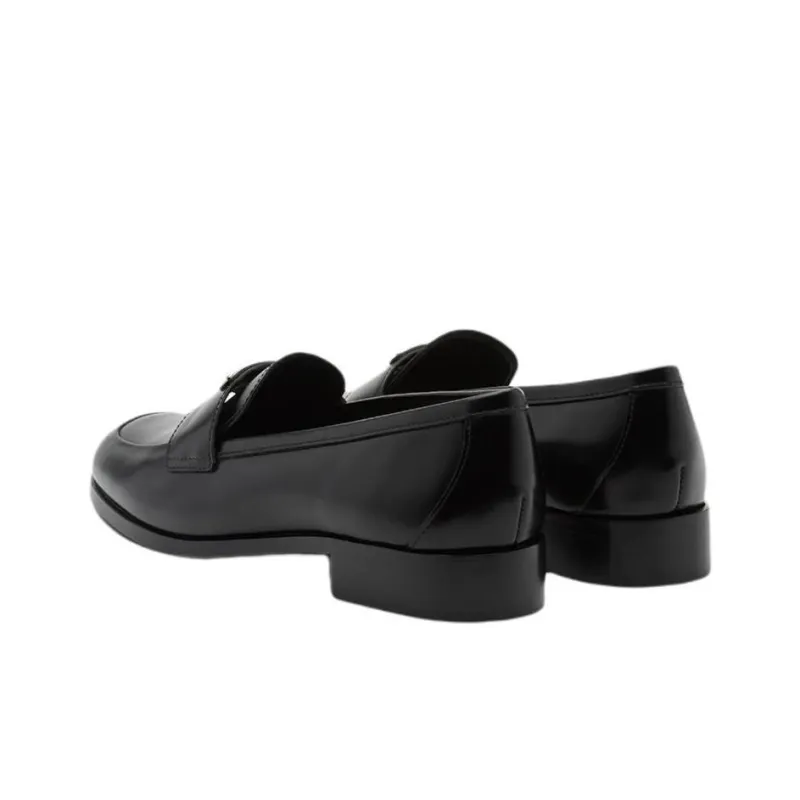 PRADA Bushed Leather Loafers 'Black' Women's-4