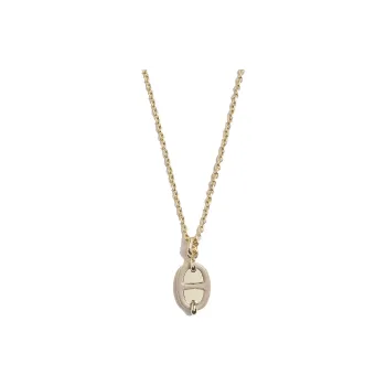 HERMES Metal Gold Plated Necklaces Unisex Gold