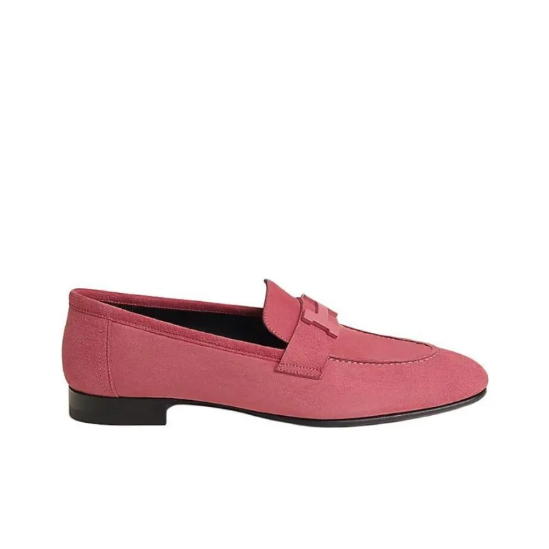 HERMES Paris Loafers Women's Pink-1