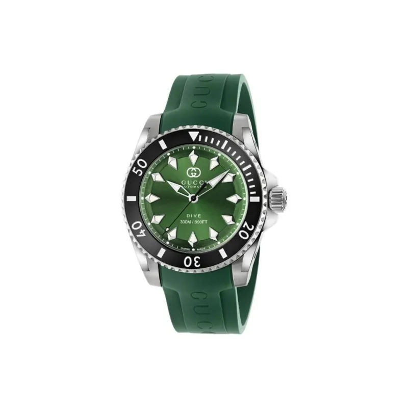 GUCCI Wrist Watch Automatic Mechanical Movement Rubber Strap 40mm Green Dial Men's Watches-0