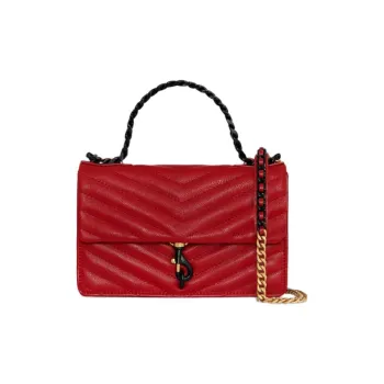 REBECCA MINKOFF Edie Genuine Leather Handbag Shoulder Bag Crossbody Bag Mini Women's Red