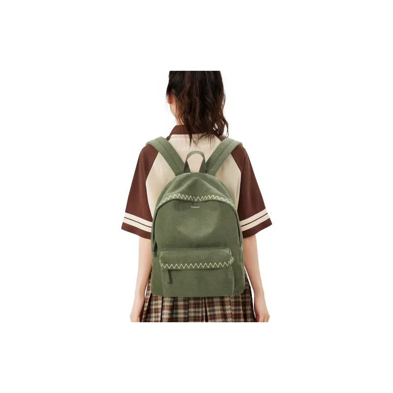 Werocker Canvas Backpack Regular Unisex Ecru/Black/Green-22
