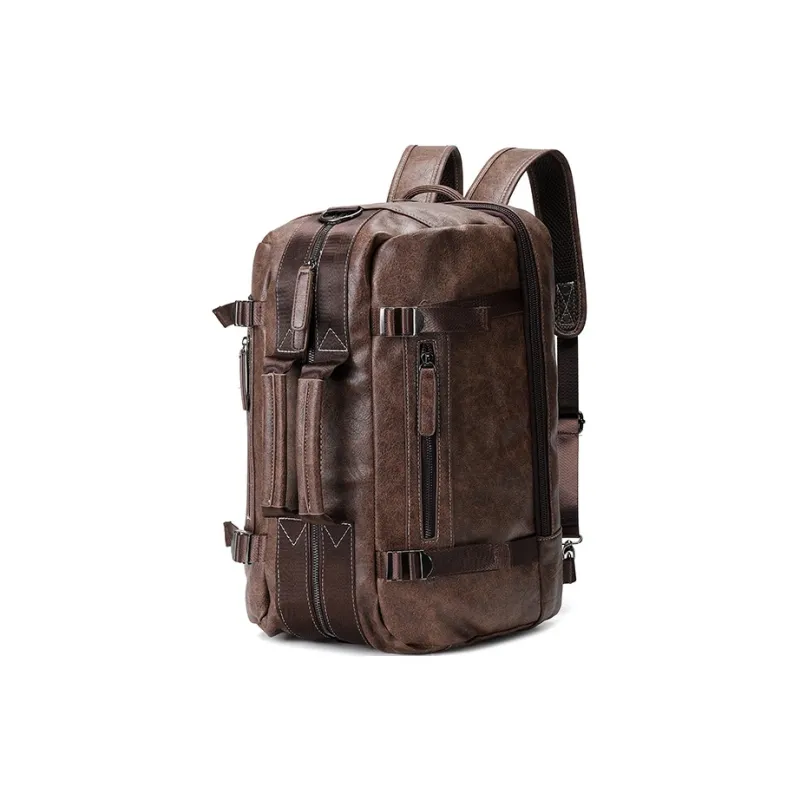 Yalu PU Backpack Regular Men's Brown/Black/Coffee-3