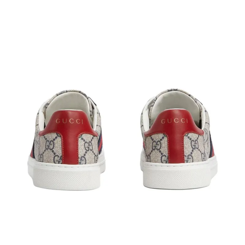 GUCCI ACE Low Top Skateboard Shoes Women's Beige-4