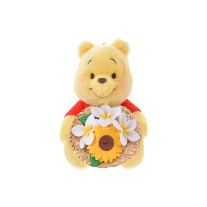 Disney Tokyo Disney Winnie The Pooh Toy Keychain/Straw Hat Keychain Dolls Plush Pendant 14cm Height-0