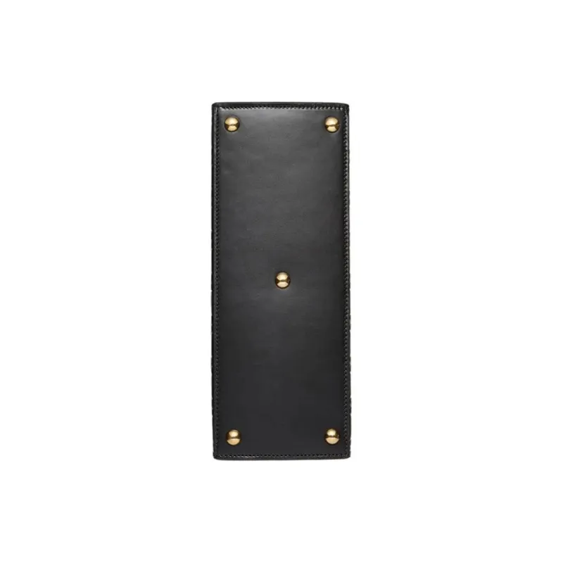 GUCCI Padlock Leather Lock Bag, Box Bag, Shoulder Bag, Crossbody Bag Trumpets Women's Black-5
