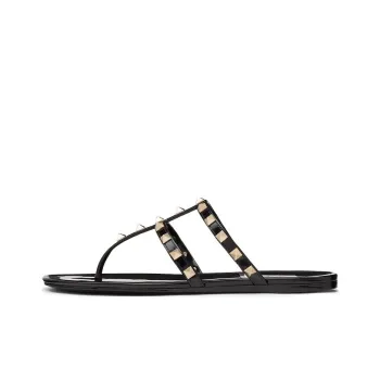 Valentino Rockstud Flip Flops Women's Black