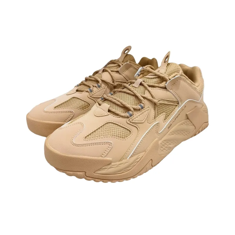 PEAK Magic Bullets Er Pu Anti Slip And Wear Resistant Height Increasing Low Top Casual Shoes Men's Yellow Mud-2