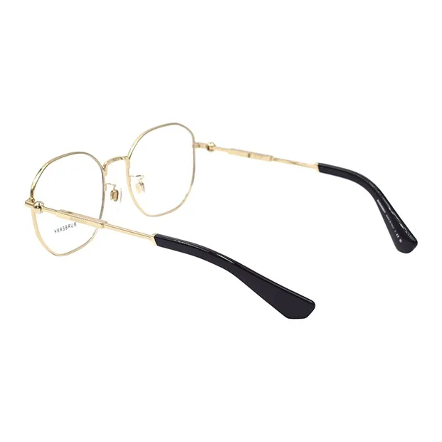 Burberry Irregular Shape Eyeglass Frames Men's Black Gold-2