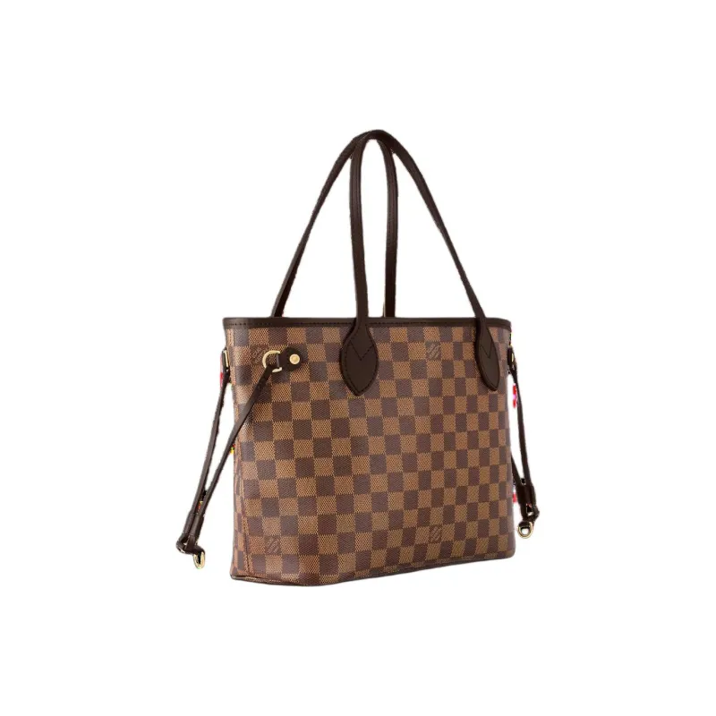 LOUIS VUITTON NEVERFULL Coated Canvas With Leather Tote Bag, Shopping Bag, Shoulder Bag, Handbag Regular Women's Brown-1