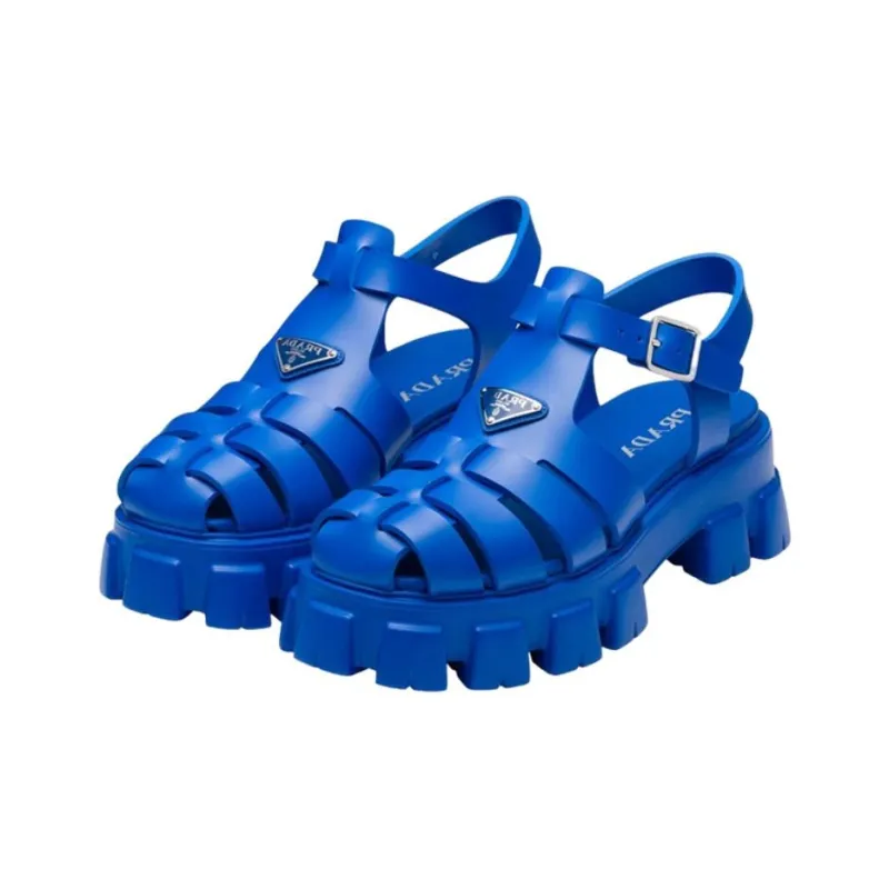 PRADA Rubber Sandal 'Sapphire Blue'-2
