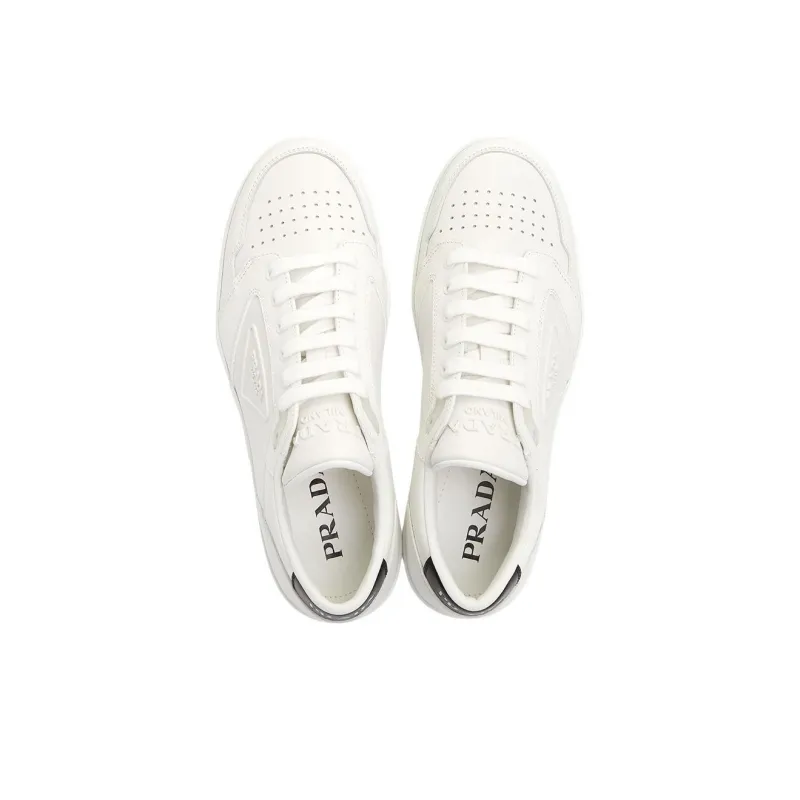 PRADA Round Toe Sneakers White Black-3