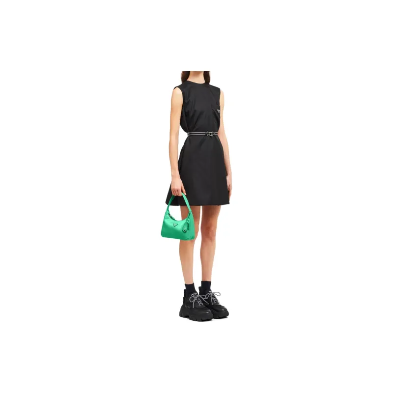 PRADA Hobo Nylon Shoulder Bag Handbag Shoulder Bag Women's Mint Green-3
