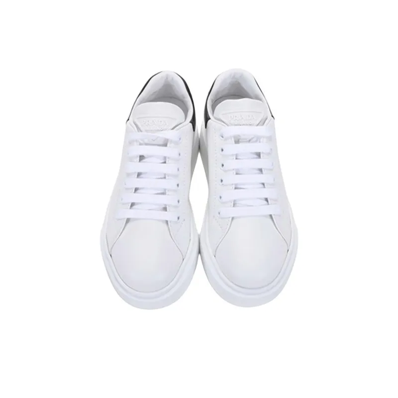 PRADA Low Top Stylish Skateboarding Shoes Women's White Black Heel Tab-3