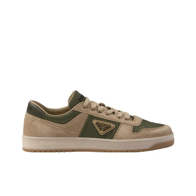 PRADA Downtown Low Top Skateboard Shoes 3.5cm Men's Beige Green-1