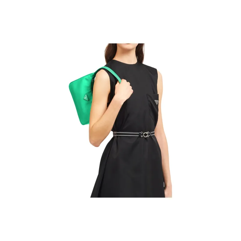 PRADA Hobo Nylon Shoulder Bag Handbag Shoulder Bag Women's Mint Green-4