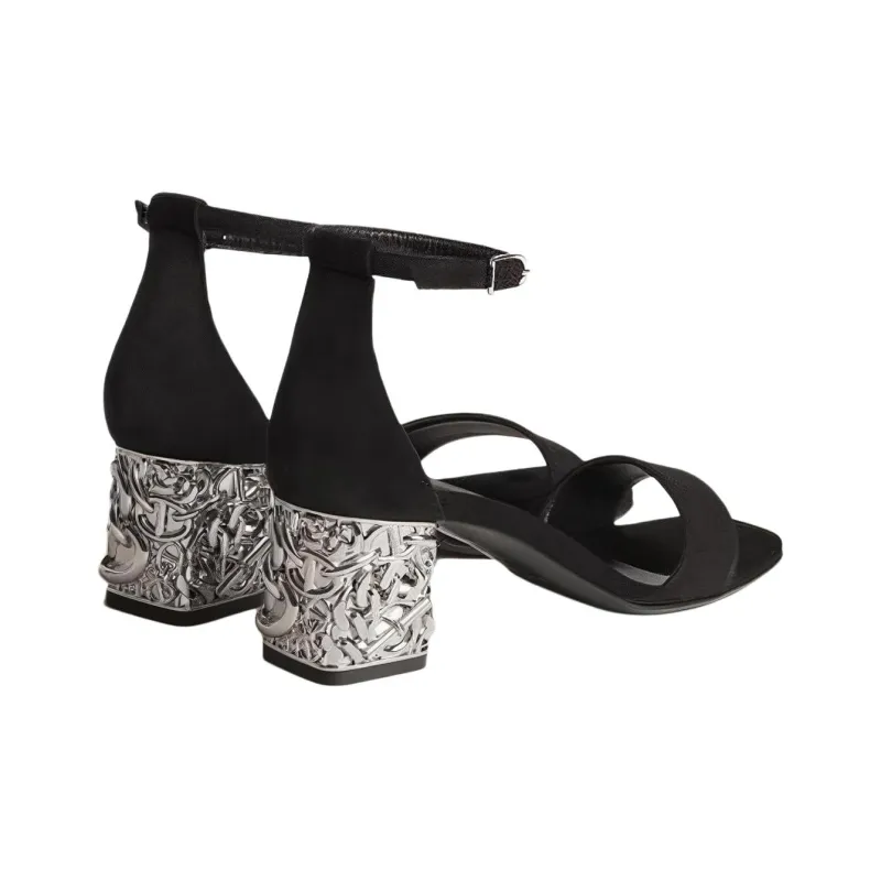 HERMES Strap Sandals Women's Black-3