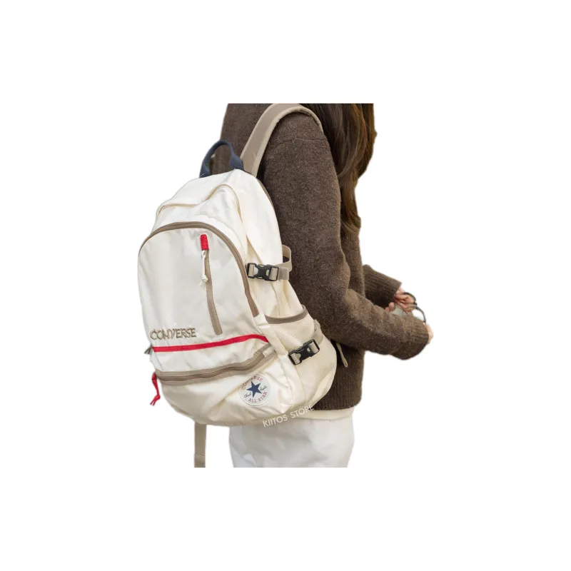 Converse Straight Edge Polyester Backpack Regular Unisex Milk White-3