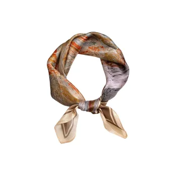 MITHAOL KUSC 100% Mulberry Silk Silk Scarves Women's Chonghai Coffee