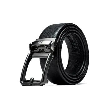 Anthony Miles High Quality Automatic Buckle Cow Leather Leather Belts Men's Black 3.5cm